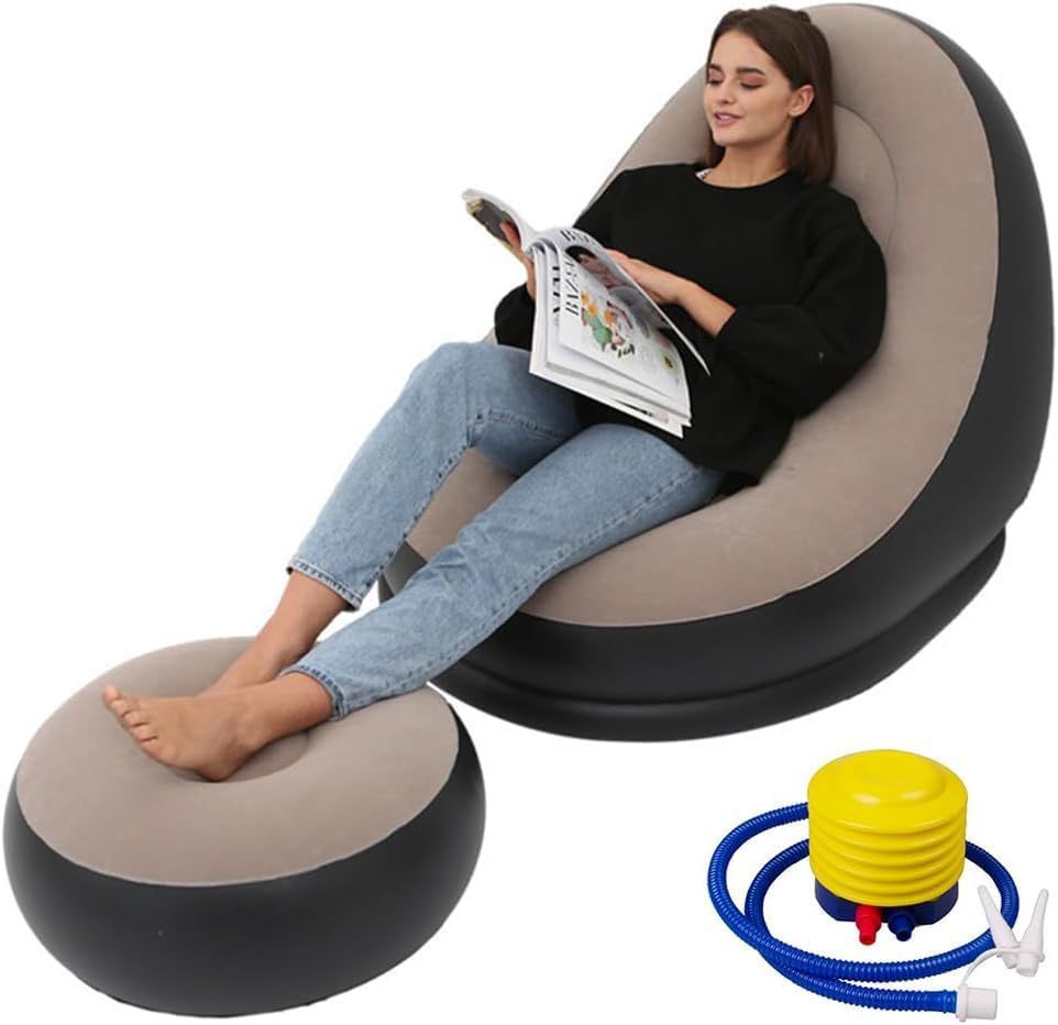 Fauteuil gonflable avec Repose-Pieds – Votre Nouveau Compagnon de Détente