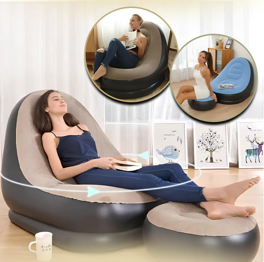 Fauteuil gonflable avec Repose-Pieds – Votre Nouveau Compagnon de Détente