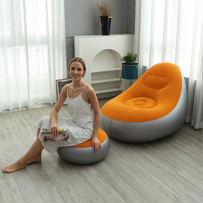 Fauteuil gonflable avec Repose-Pieds – Votre Nouveau Compagnon de Détente