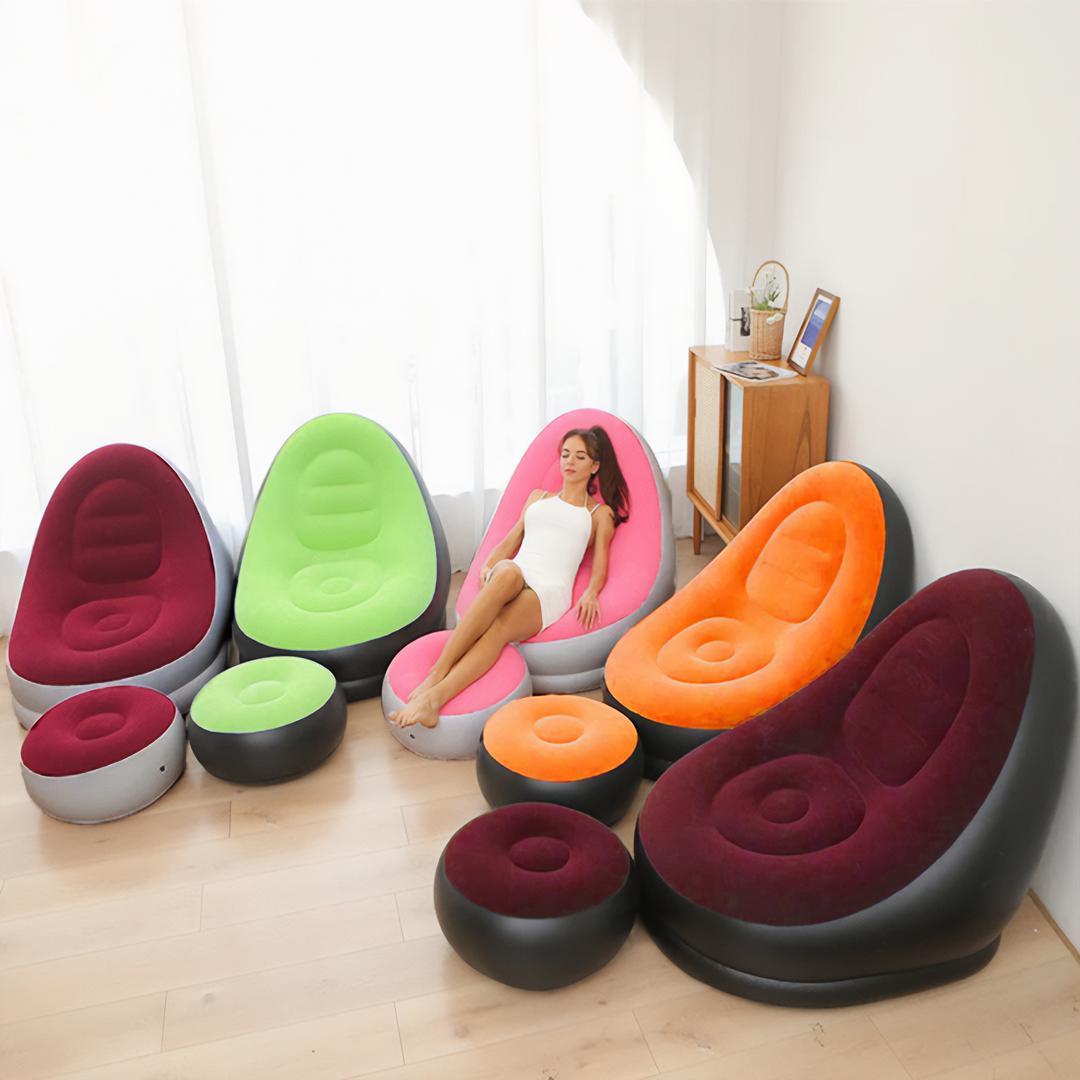 Fauteuil gonflable avec Repose-Pieds – Votre Nouveau Compagnon de Détente