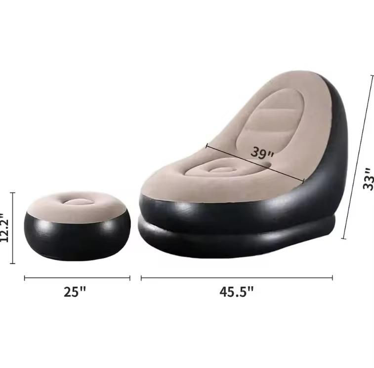 Fauteuil gonflable avec Repose-Pieds – Votre Nouveau Compagnon de Détente