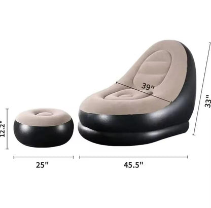 Fauteuil gonflable avec Repose-Pieds – Votre Nouveau Compagnon de Détente