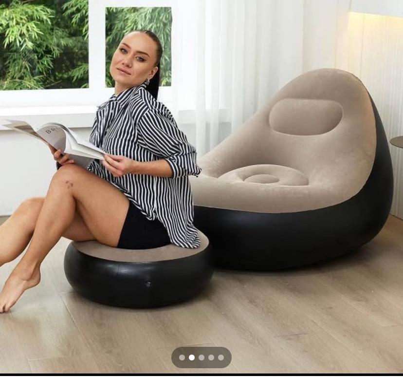 Fauteuil gonflable avec Repose-Pieds – Votre Nouveau Compagnon de Détente